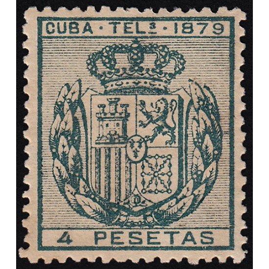 Cuba Telégrafos 48 1879 Escudo de España MH Cuba Telégrafos 48 1879 Escudo de España MH