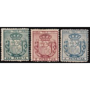 Cuba Telegrafos 49/51 1880  Escudo de España MH