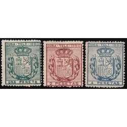 Cuba Telegrafos 49/51 1880 Escudo de España MH Cuba Telegrafos 49/51 1880 Escudo de España MH