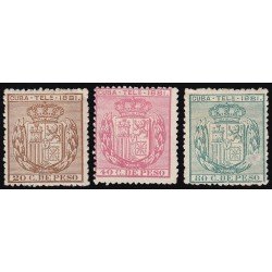Cuba Telégrafos 52/54 1881 Escudo de España MH Cuba Telégrafos 52/54 1881 Escudo de España MH