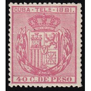 Cuba Telégrafos 53 1881 Escudo de España MNH 