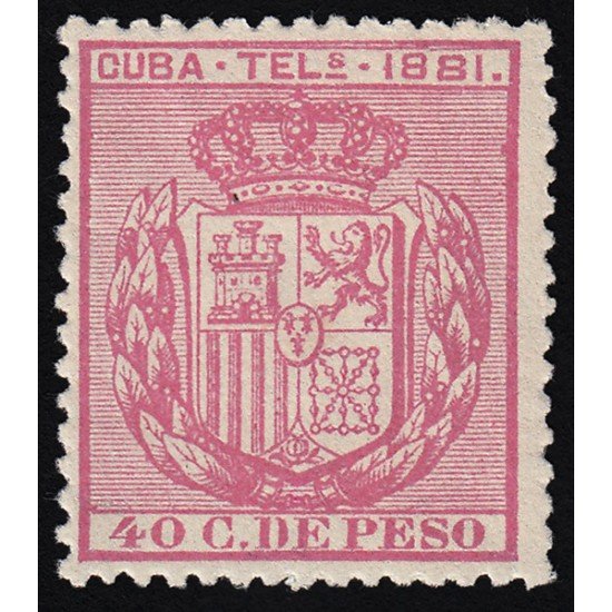 Cuba Telégrafos 53 1881 Escudo de España MNH