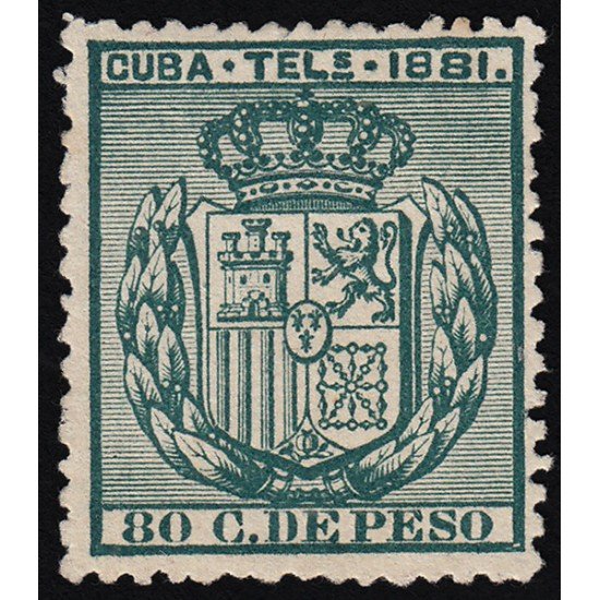 Cuba Telégrafos 54 1881 Escudo de España MH Cuba Telégrafos 54 1881 Escudo de España MH