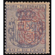 Cuba Telégrafos 58 1883 Escudo de España MH 