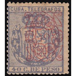 Cuba Telégrafos 58 1883 Escudo de España MH Cuba Telégrafos 58 1883 Escudo de España MH
