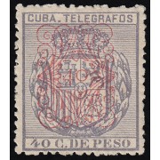Cuba Telégrafos 59 1883 Escudo de España MH 