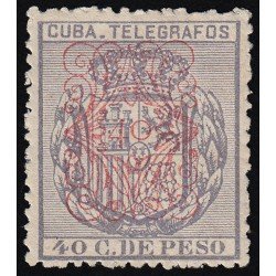 Cuba Telégrafos 59 1883 Escudo de España MH Cuba Telégrafos 59 1883 Escudo de España MH
