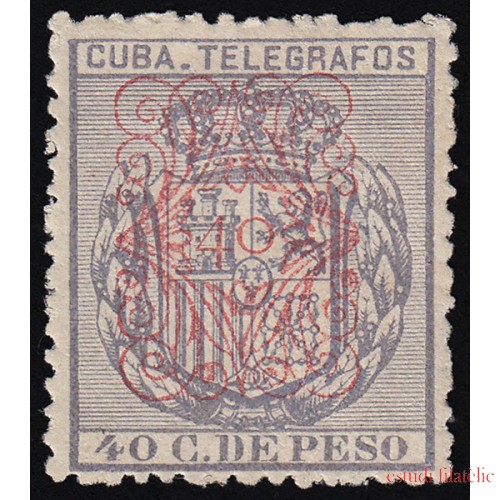 Cuba Telégrafos 59 1883 Escudo de España MH 