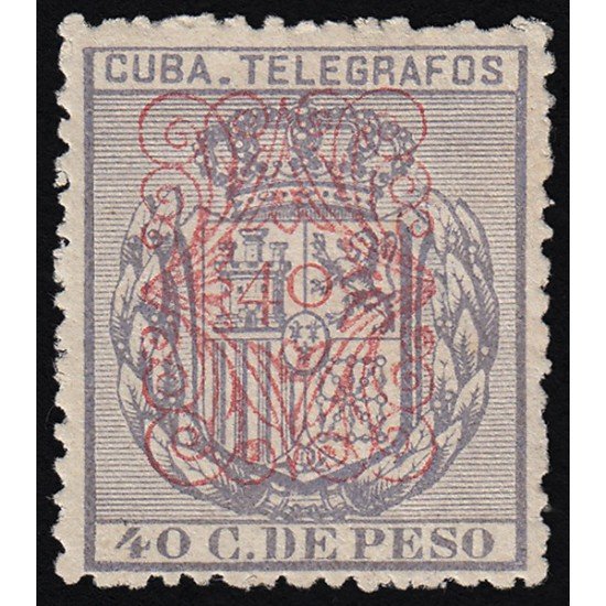 Cuba Telégrafos 59 1883 Escudo de España MH Cuba Telégrafos 59 1883 Escudo de España MH