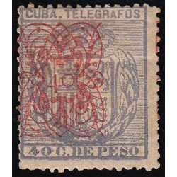 Cuba Telégrafos 61 1883 Escudo de España MH Cuba Telégrafos 61 1883 Escudo de España MH