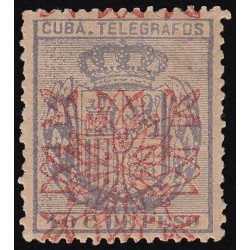 Cuba Telégrafos 62 1883 Escudo de España MH Cuba Telégrafos 62 1883 Escudo de España MH
