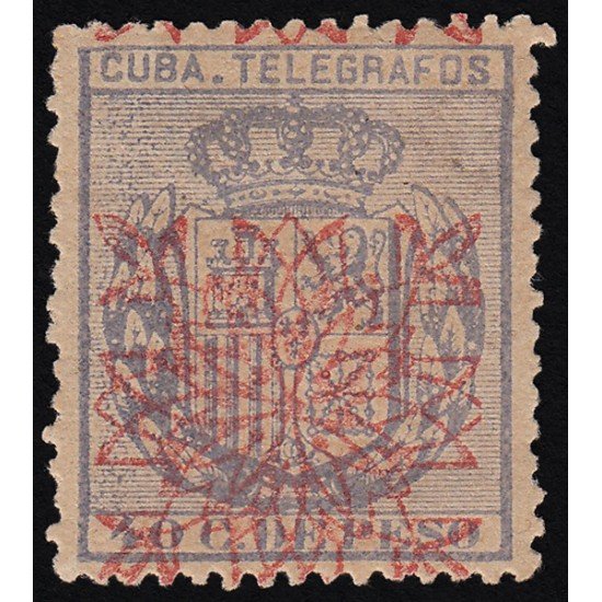 Cuba Telégrafos 62 1883 Escudo de España MH Cuba Telégrafos 62 1883 Escudo de España MH
