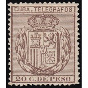 Cuba Telégrafos 63 1884 Escudo de España MH 