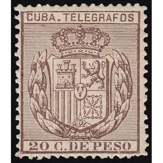 Cuba Telégrafos 63 1884 Escudo de España MH Cuba Telégrafos 63 1884 Escudo de España MH