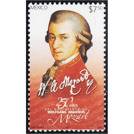 Mexico 2196 2006 Personalidades Música Wolfang Amadeus Mozart MNH