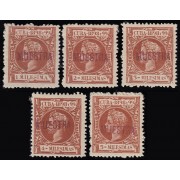 Cuba 159/63 M 1898 Alfonso XIII  MH