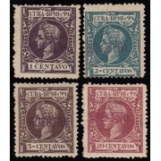Cuba 159/61 y 168 M 1898 Alfonso XIII  MH