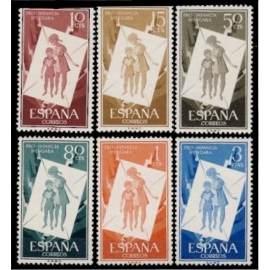 España Spain 1200/05 1956 Pro Infancia Húngara MNH España Spain 1200/05 1956 Pro Infancia Húngara MNH