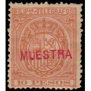 Filipinas Philippines Telégrafos 47 M 1892 Escudo de España MH