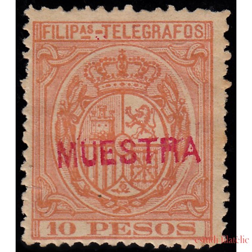 Filipinas Philippines Telégrafos 47 M 1892 Escudo de España MH