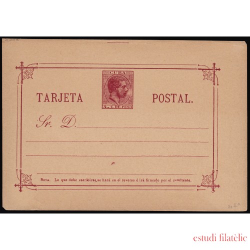 Cuba Entero Postal 24 1888 Alfonso XII 
