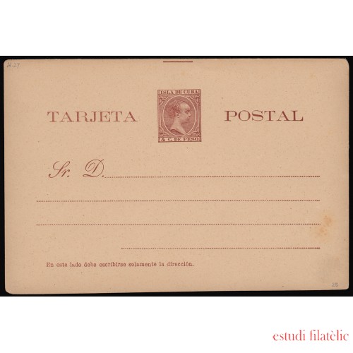 Cuba Entero Postal 28 1892-1896 Alfonso XIII
