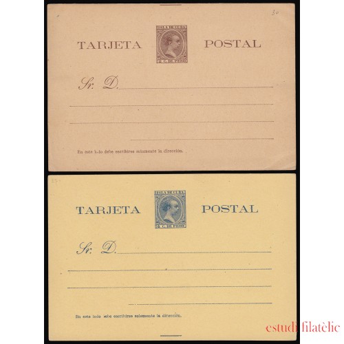 Cuba Entero Postal 29/30 1894-1896 Alfonso XIII
