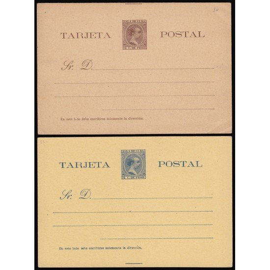 Cuba Entero Postal 29/30 1894-1896 Alfonso XIII Cuba Entero Postal 29/30 1894-1896 Alfonso XIII
