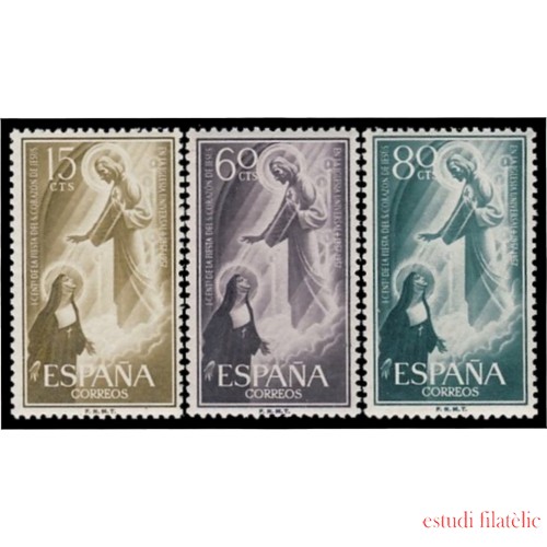 España Spain 1206/08 1957 Centenario de la Fiesta del Sagrado Corazón de Jesús MNH