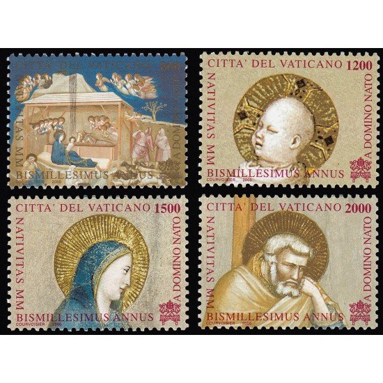 Vaticano 1209/12 2000 Navidad. Detalles de frescos de Giotto MNH