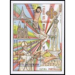 Vaticano F1799 2018 Hoja viajes de S.S . Francisco en el mundo en 2017 MNH