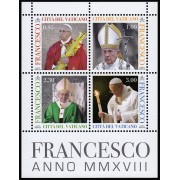 Vaticano F1773 2018 Hoja Personalidad. S.S. Francisco Papa Iglesia Católica  MNH