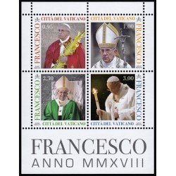 Vaticano F1773 2018 Hoja Personalidad. S.S. Francisco Papa Iglesia Católica  MNH