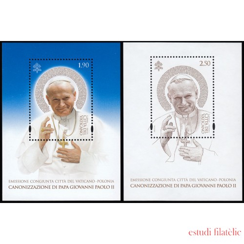 Vaticano 1657/58 2014 Hojas. Personalidad. Canonización S.Juan Pablo II MNH