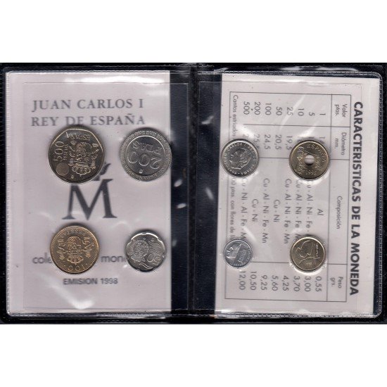 España Spain Cartera Oficial Pesetas 1998 Juan Carlos I FNMT España Spain Cartera Oficial Pesetas 1998 Juan Carlos I FNMT
