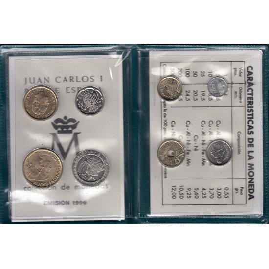 España  Spain  Cartera Oficial Pesetas 1996 Juan Carlos I FNMT