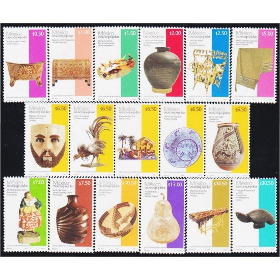 Mexico 2357/73 2007 Serie Básica. Creación Popular MNH Mexico 2357/73 2007 Serie Básica. Creación Popular MNH