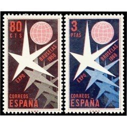 España Spain 1220/21 1958 Expo Bruselas MNH España Spain 1220/21 1958 Expo Bruselas MNH