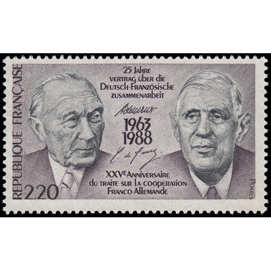 France Francia 25011988 Tratado de cooperación franco-alemana MNH
