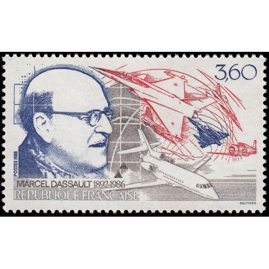 France Francia 2502 1988 Marcel Dassault MNH