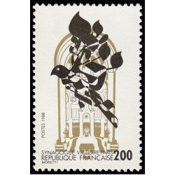 France Francia 2516 1988 La Gran Sinagoga de la Rue de la Victoire, París MNH France Francia 2516 1988 La Gran Sinagoga de la Rue de la Victoire, París MNH