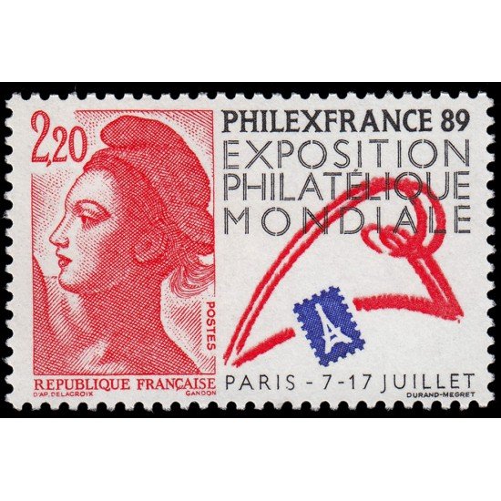 France Francia 2524 1988 Philexfrance  Exposición filatélica mundial en París MNH