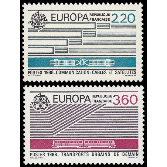 TRA2/S France Francia 2531/32 1988 Europa MNH TRA2/S France Francia 2531/32 1988 Europa MNH
