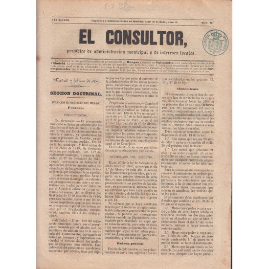 España Spain Timbres de Periódicos P.2 1857 Timbre Azul El Consultor España Spain Timbres de Periódicos P.2 1857 Timbre Azul El Consultor
