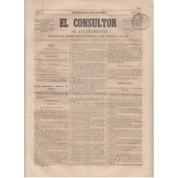 España Spain Timbres de Periódicos P.7 1865 El Consultor España Spain Timbres de Periódicos P.7 1865 El Consultor