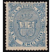 Cuba 9 Telégrafos 1870 Escudo de España MH 