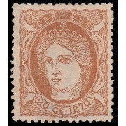 Antillas Antilles 20 1870 Efigie alegórica de España MH