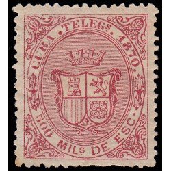 Cuba Telégrafos 8 1870 Escudo de España MH Cuba Telégrafos 8 1870 Escudo de España MH