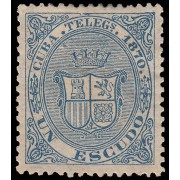 Cuba 9 Telégrafos 1870 Escudo de España MH 