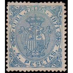 Cuba Telégrafos 19 1871 Escudo de España MH Cuba Telégrafos 19 1871 Escudo de España MH